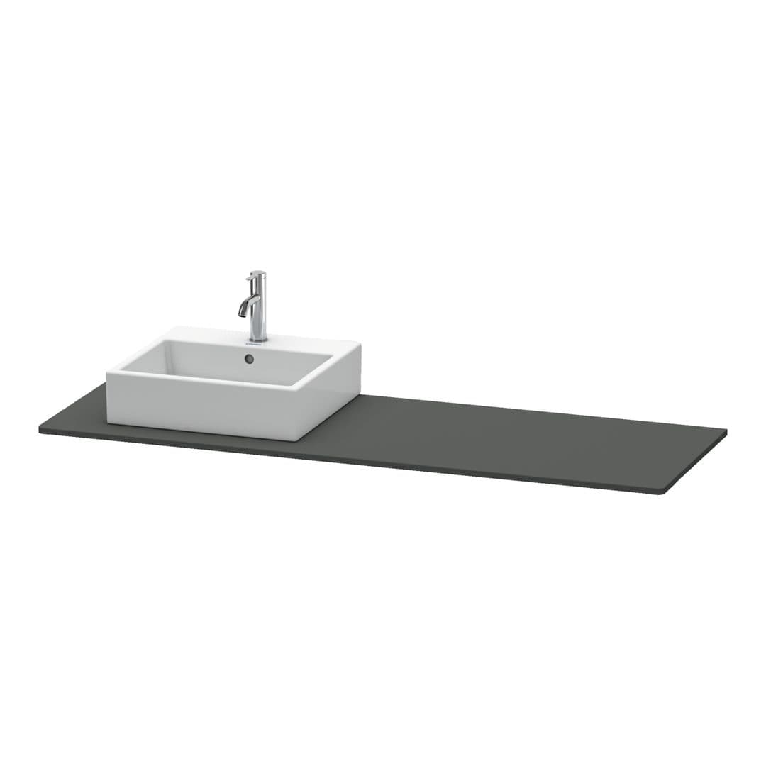 Duravit XSquare – Πάγκος Νιπτήρα – 1600 mm, νιπτήρας αριστερά – Graphite Matt, Decor (XS060HL4949)