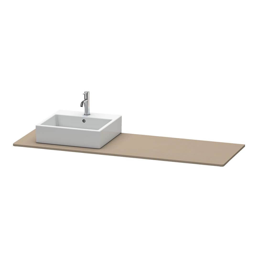 Duravit XSquare – Πάγκος Νιπτήρα – 1600 mm, νιπτήρας αριστερά – Linen Matt, Decor (XS060HL7575)