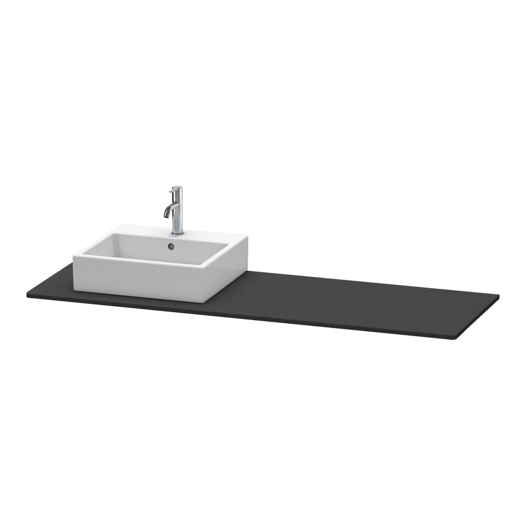 Duravit XSquare – Πάγκος Νιπτήρα – 1600 mm, νιπτήρας αριστερά – Graphite Super Matt, Decor (XS060HL8080)