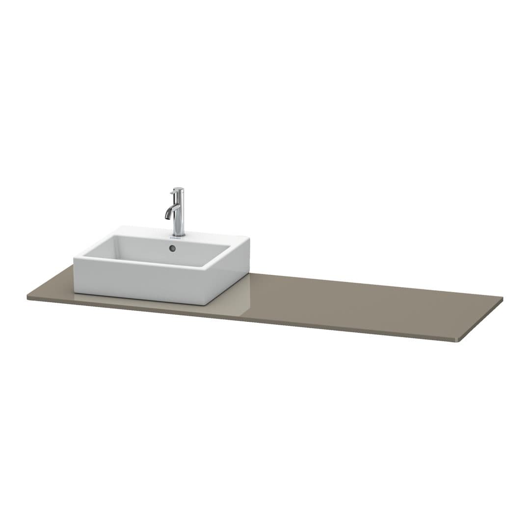 Duravit XSquare – Πάγκος Νιπτήρα – 1600 mm, νιπτήρας αριστερά – Flannel Grey High Gloss, Lacquer (XS060HL8989)