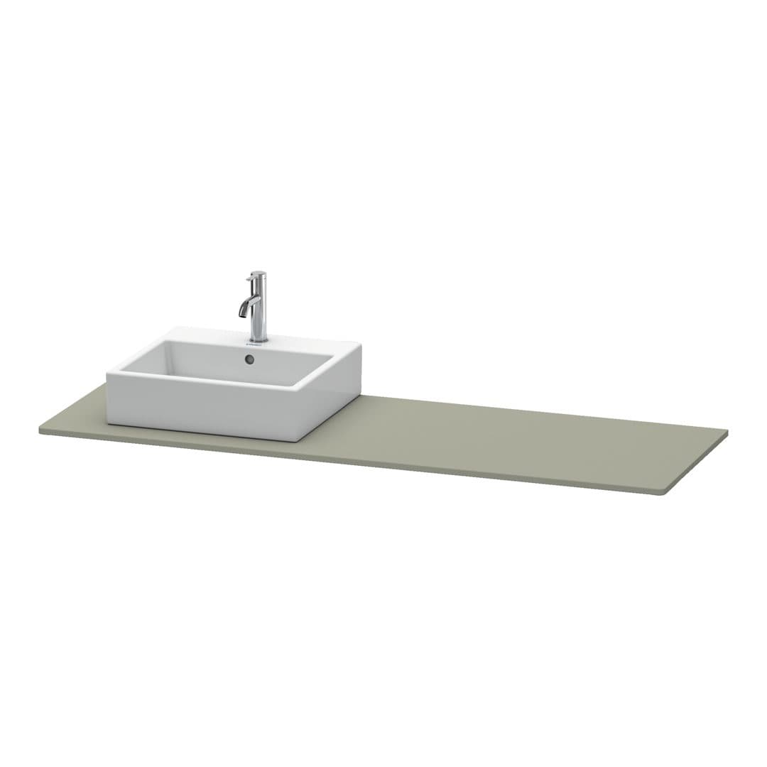 Duravit XSquare – Πάγκος Νιπτήρα – 1600 mm, νιπτήρας αριστερά – Stone grey Satin Matt, Lacquer (XS060HL9292)