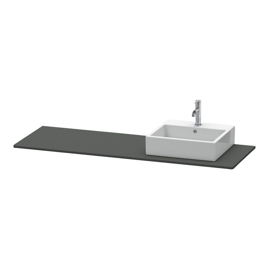 Duravit XSquare – Πάγκος Νιπτήρα – 1600 mm, νιπτήρας δεξιά – Graphite Matt, Decor (XS060HR4949)