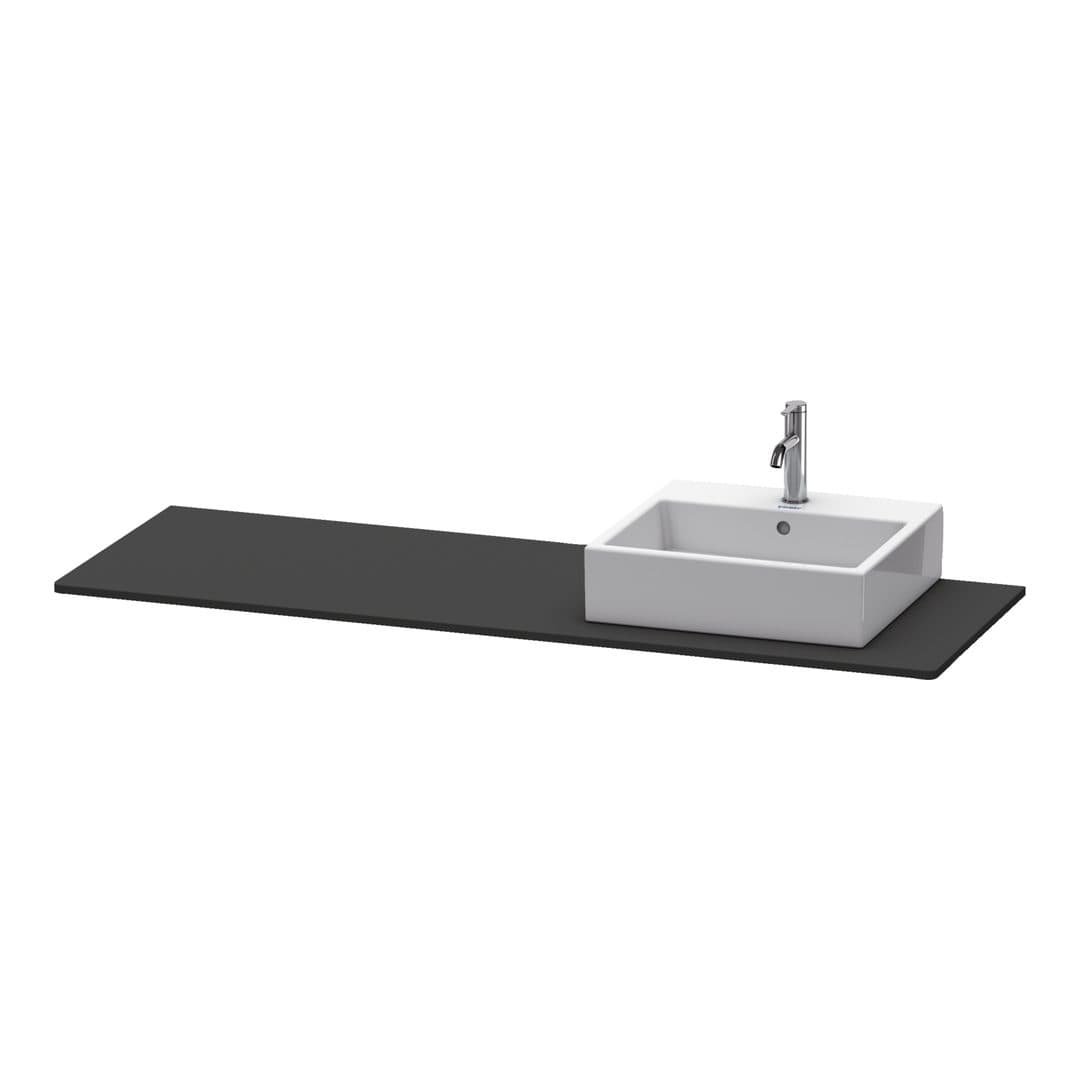 Duravit XSquare – Πάγκος Νιπτήρα – 1600 mm, νιπτήρας δεξιά – Graphite Super Matt, Decor (XS060HR8080)