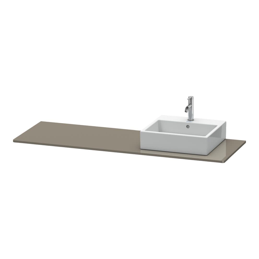 Duravit XSquare – Πάγκος Νιπτήρα – 1600 mm, νιπτήρας δεξιά – Flannel Grey High Gloss, Lacquer (XS060HR8989)
