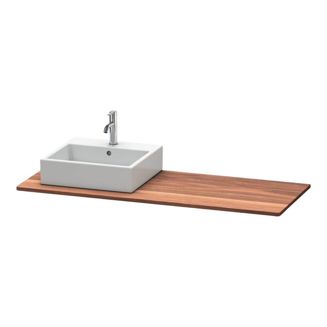 Duravit XSquare – Πάγκος Νιπτήρα – 1400 mm, νιπτήρας αριστερά – American walnut Matt, Solid wood (XS061GL7777)