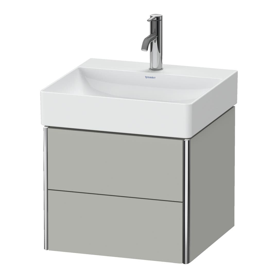 Duravit XSquare – Έπιπλο Νιπτήρα – 484 mm, 2 συρτάρια, νιπτήρας κέντρο – Concrete grey Matt, Decor (XS416000707)