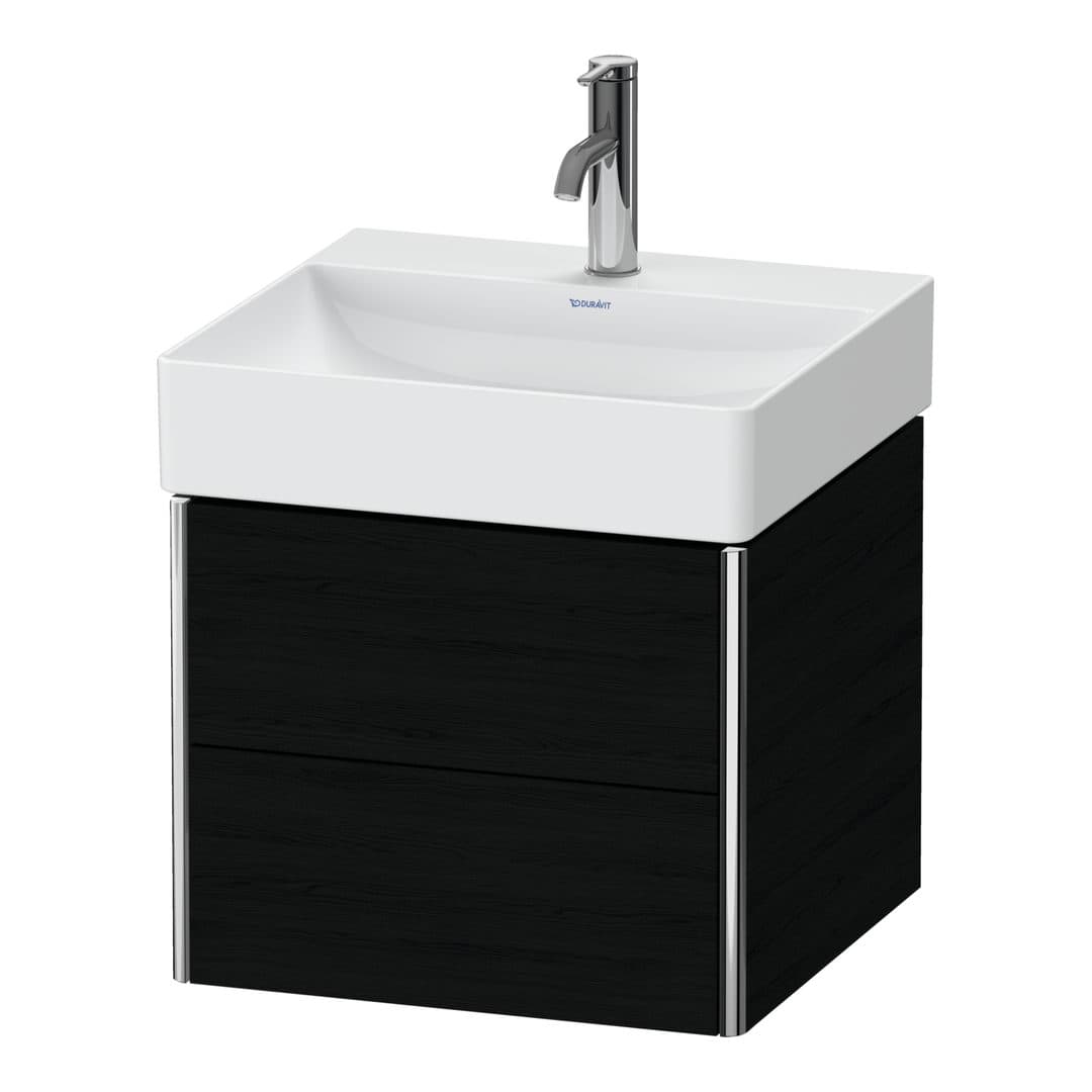 Duravit XSquare – Έπιπλο Νιπτήρα – 484 mm, 2 συρτάρια, νιπτήρας κέντρο – Black oak Matt, Decor (XS416001616)