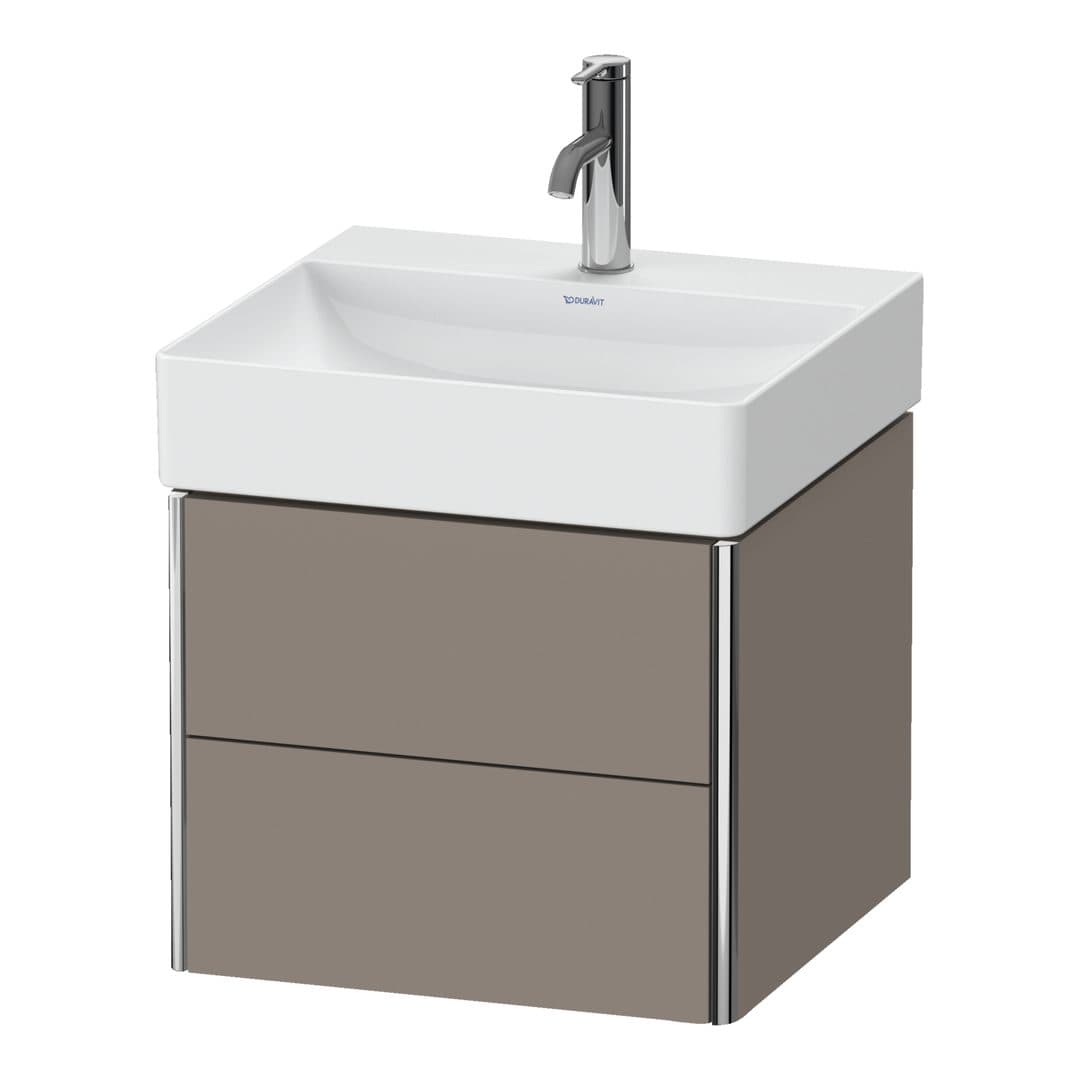 Duravit XSquare – Έπιπλο Νιπτήρα – 484 mm, 2 συρτάρια, νιπτήρας κέντρο – Basalte Matt, Decor (XS416004343)