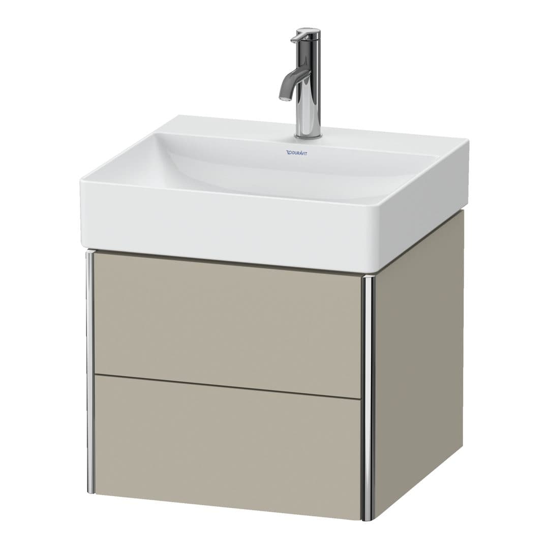 Duravit XSquare – Έπιπλο Νιπτήρα – 484 mm, 2 συρτάρια, νιπτήρας κέντρο – Taupe Satin Matt, Lacquer (XS416006060)