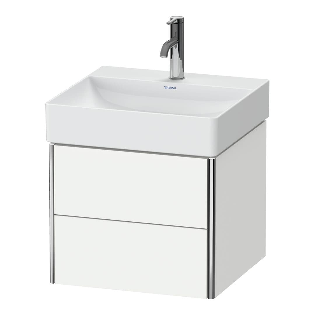 Duravit XSquare – Έπιπλο Νιπτήρα – 484 mm, 2 συρτάρια, νιπτήρας κέντρο – White Super Matt, Decor (XS416008484)