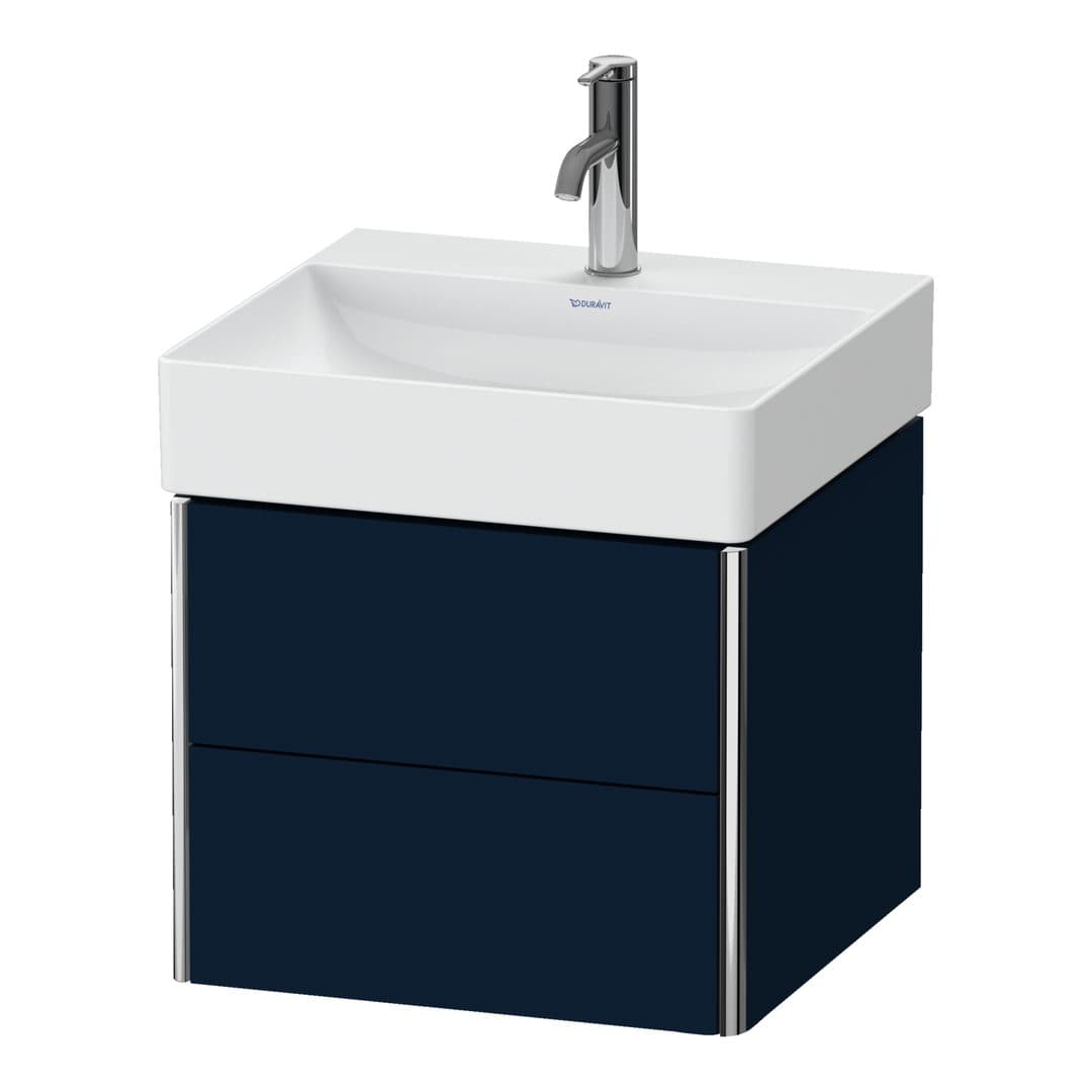 Duravit XSquare – Έπιπλο Νιπτήρα – 484 mm, 2 συρτάρια, νιπτήρας κέντρο – Night blue Satin Matt, Lacquer (XS416009898)