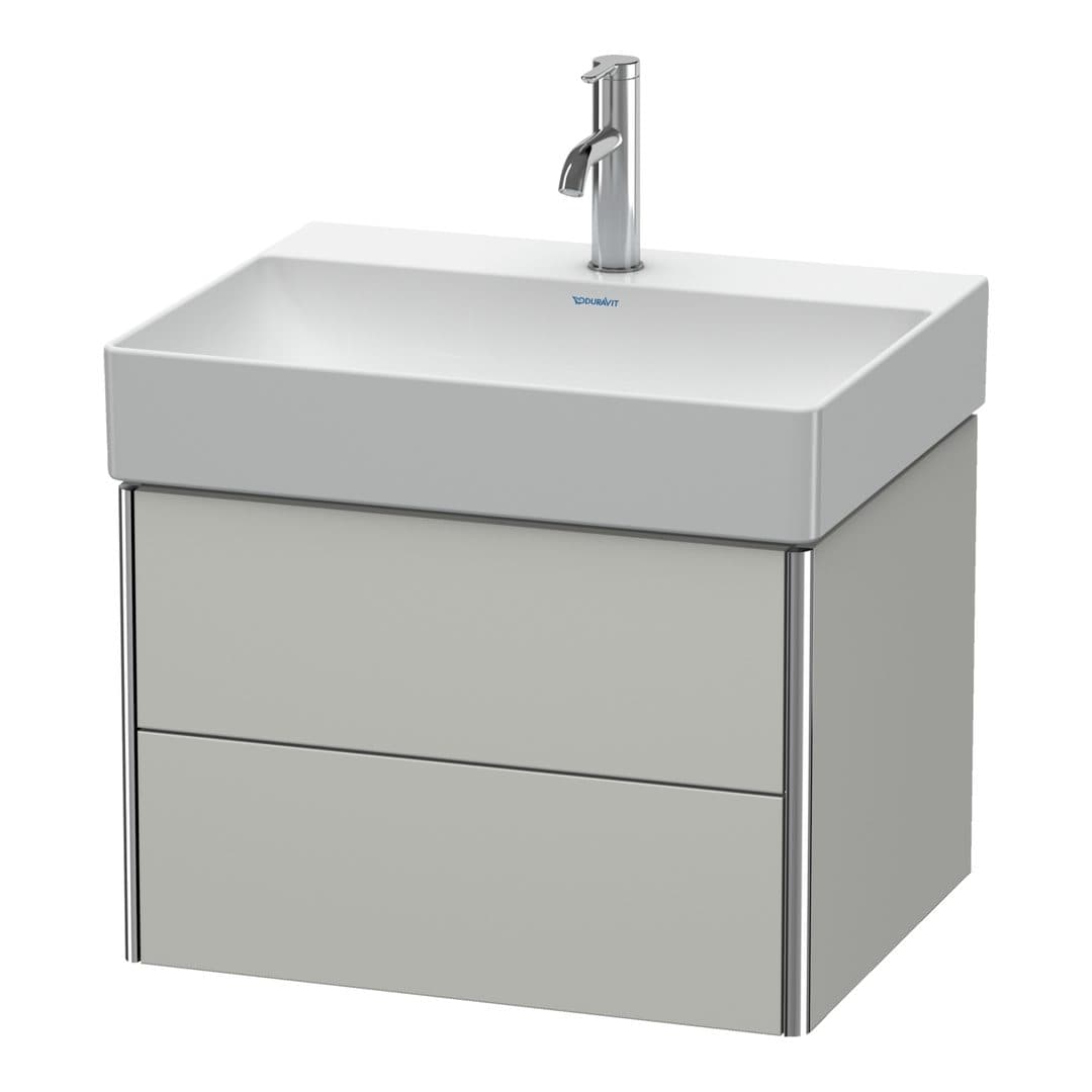 Duravit XSquare – Έπιπλο Νιπτήρα – 584 mm, 2 συρτάρια, νιπτήρας κέντρο – Concrete grey Matt, Decor (XS416100707)