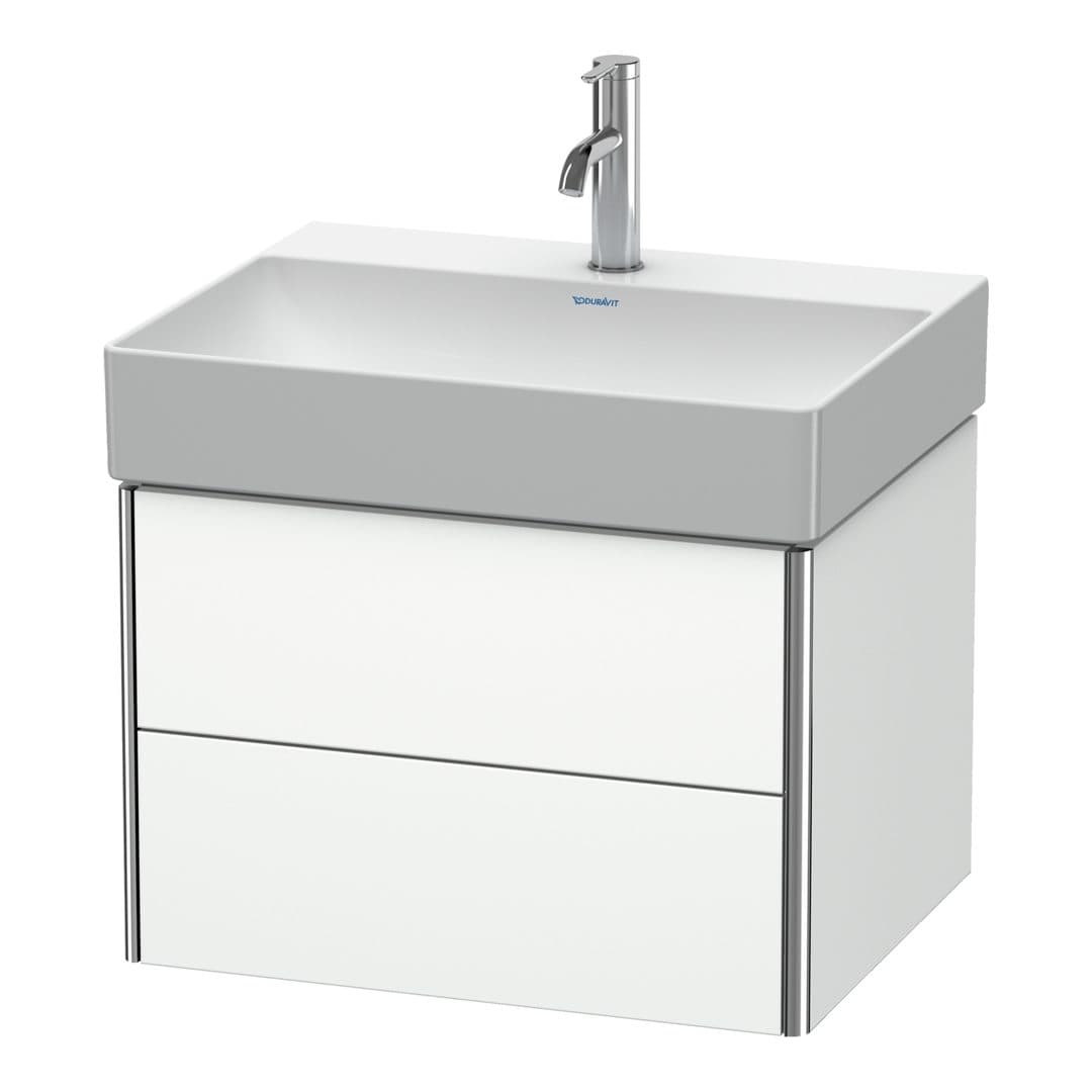 Duravit XSquare – Έπιπλο Νιπτήρα – 584 mm, 2 συρτάρια, νιπτήρας κέντρο – White Matt, Decor (XS416101818)