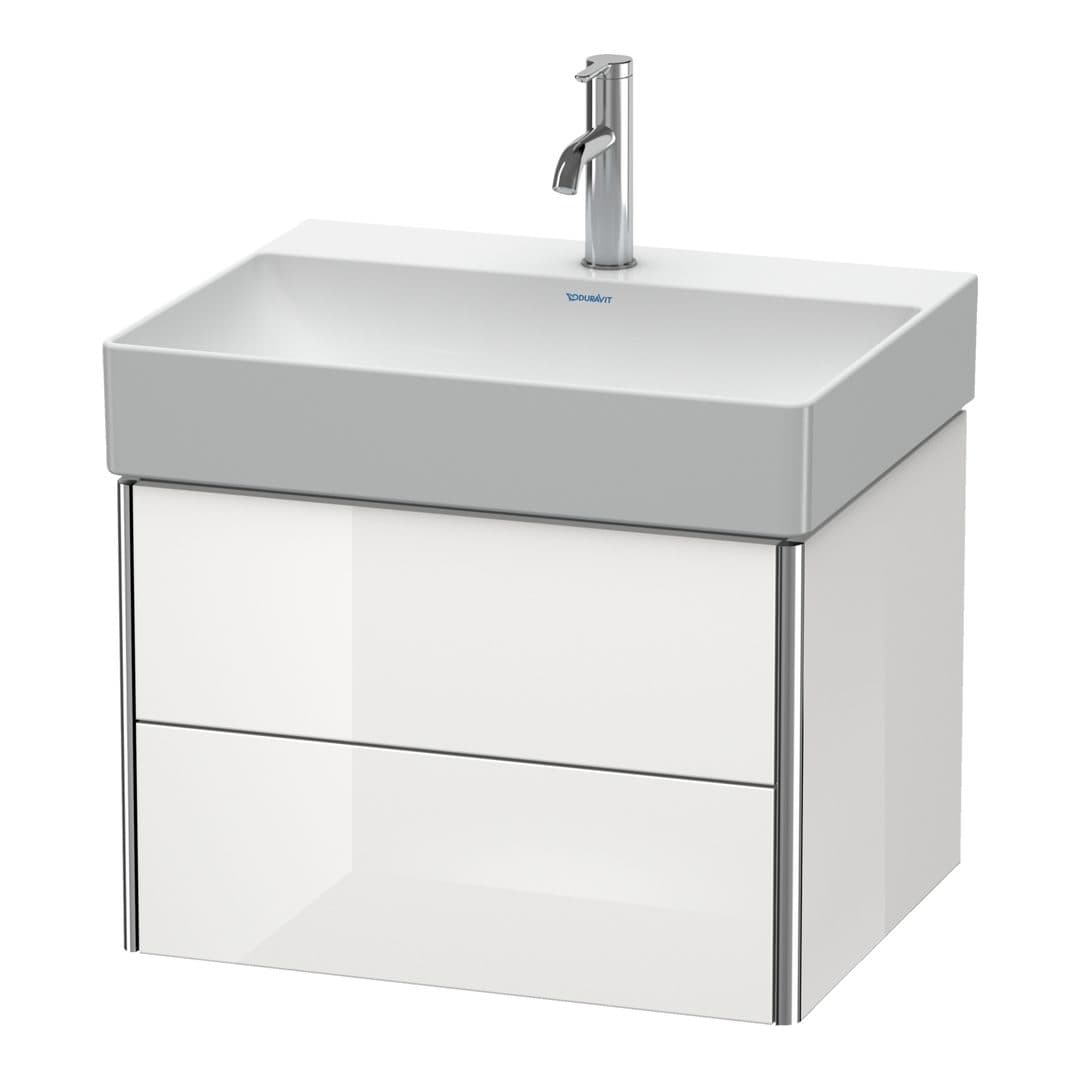 Duravit XSquare – Έπιπλο Νιπτήρα – 584 mm, 2 συρτάρια, νιπτήρας κέντρο – White High Gloss, Decor (XS416102222)