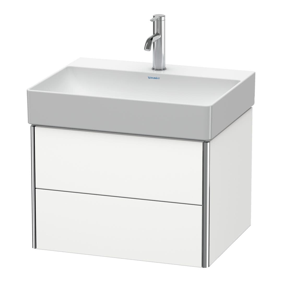 Duravit XSquare – Έπιπλο Νιπτήρα – 584 mm, 2 συρτάρια, νιπτήρας κέντρο – White Satin Matt, Lacquer (XS416103636)