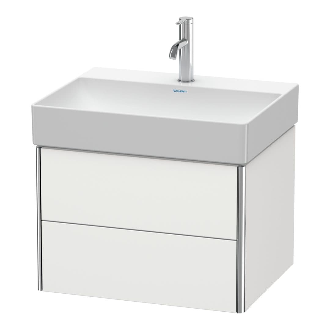 Duravit XSquare – Έπιπλο Νιπτήρα – 584 mm, 2 συρτάρια, νιπτήρας κέντρο – Nordic white Satin Matt, Lacquer (XS416103939)