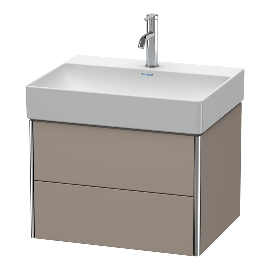 Duravit XSquare – Έπιπλο Νιπτήρα – 584 mm, 2 συρτάρια, νιπτήρας κέντρο – Basalte Matt, Decor (XS416104343)