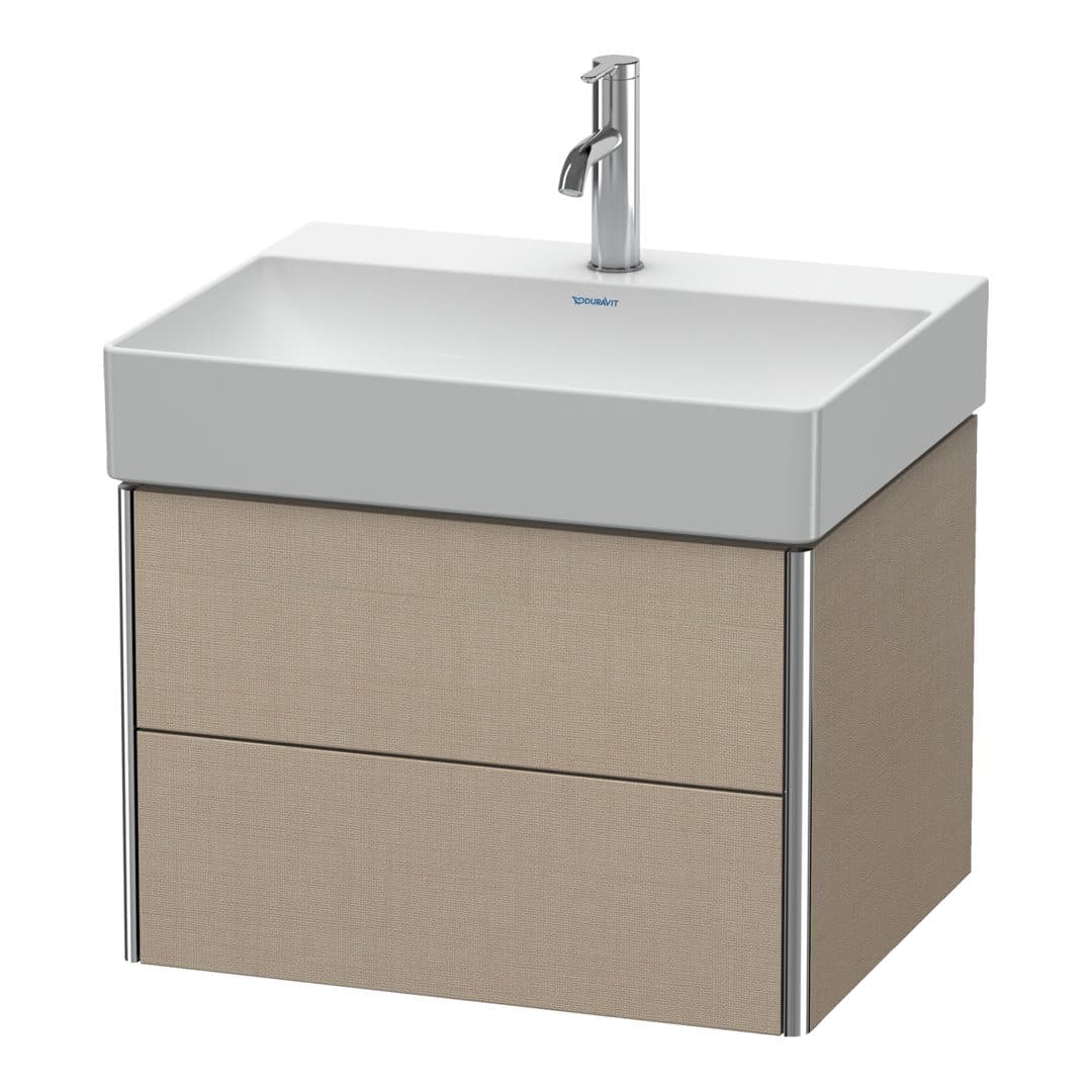 Duravit XSquare – Έπιπλο Νιπτήρα – 584 mm, 2 συρτάρια, νιπτήρας κέντρο – Linen Matt, Decor (XS416107575)