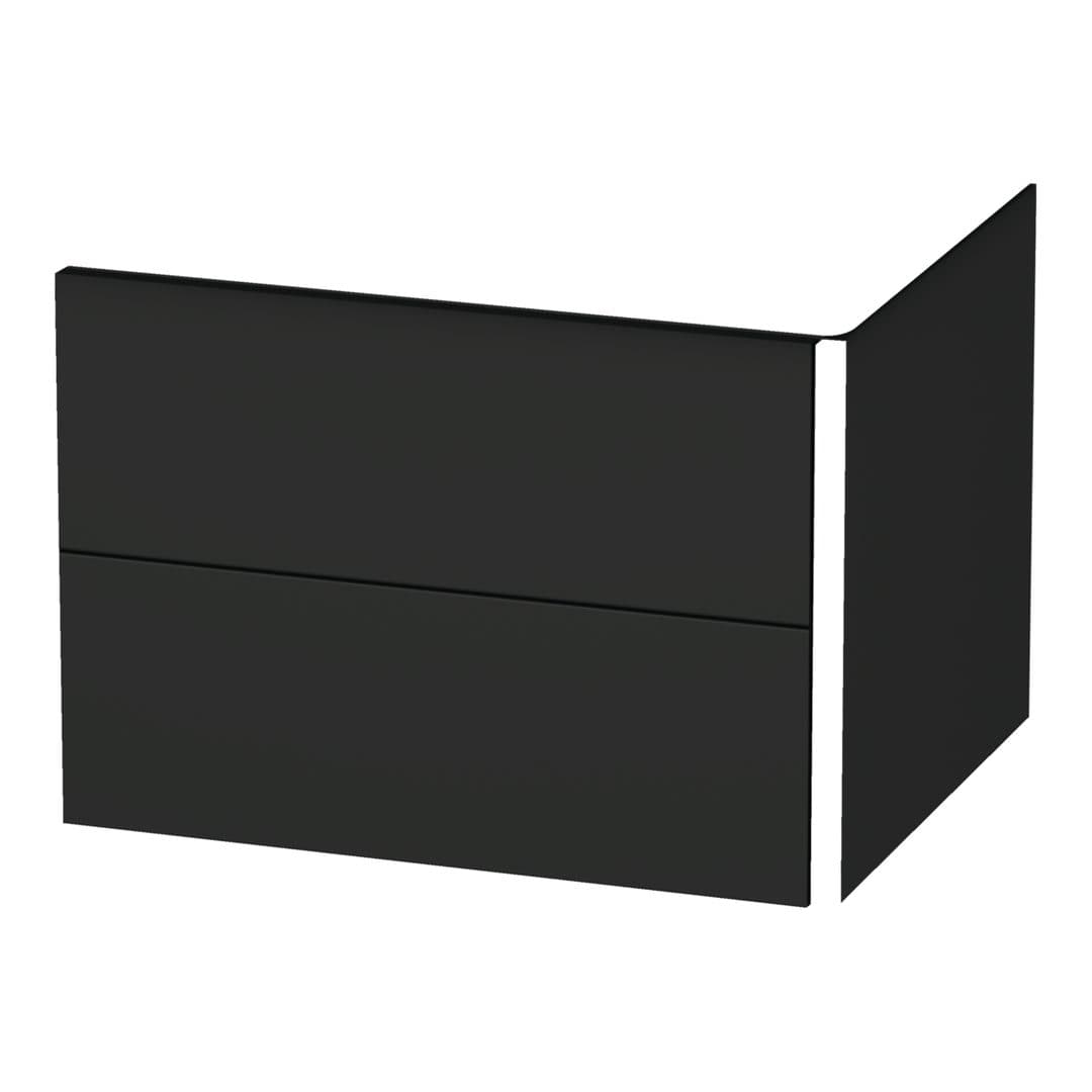 Duravit XSquare – Έπιπλο Νιπτήρα – 584 mm, 2 συρτάρια, νιπτήρας κέντρο – Graphite Super Matt, Decor (XS416108080)