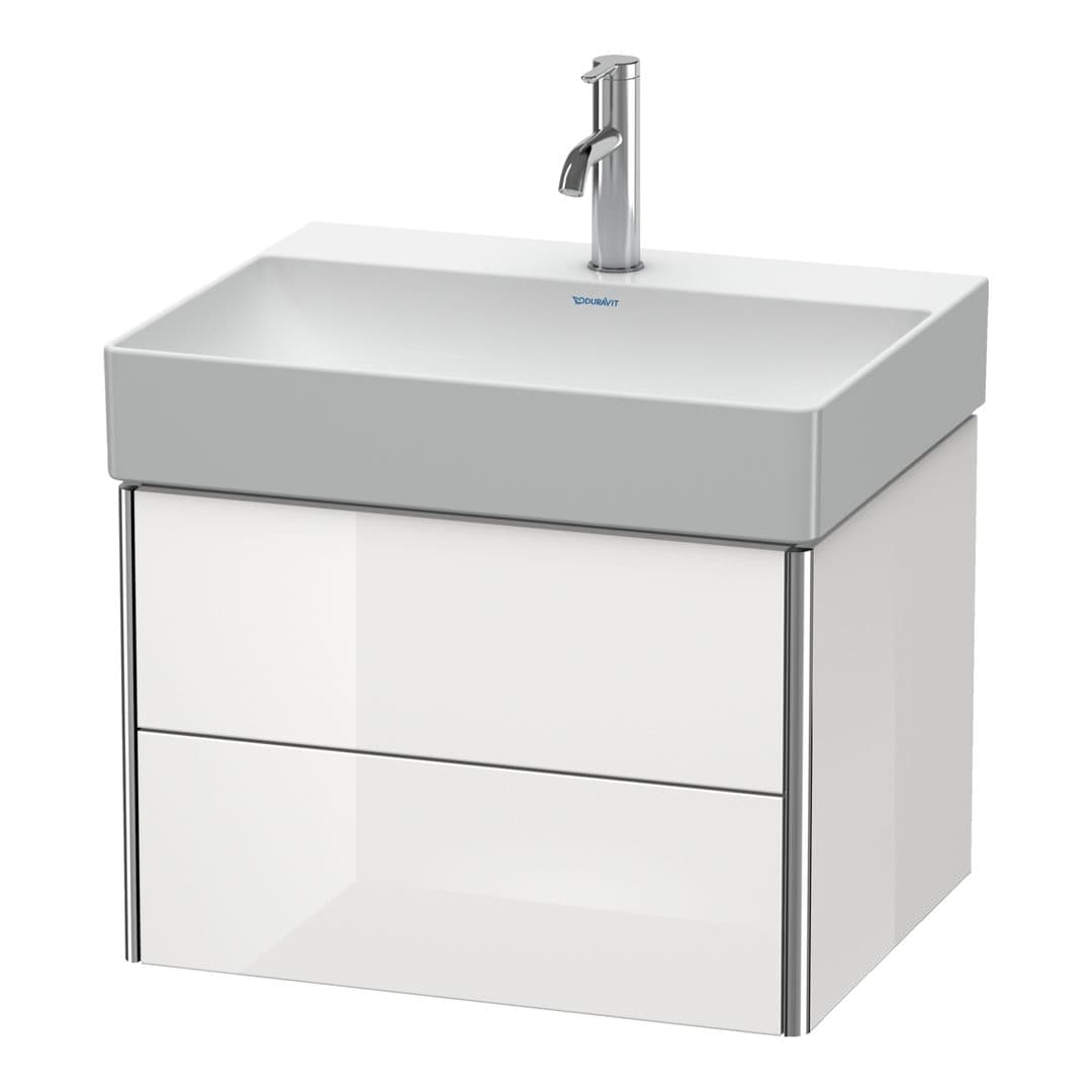 Duravit XSquare – Έπιπλο Νιπτήρα – 584 mm, 2 συρτάρια, νιπτήρας κέντρο – White High Gloss, Lacquer (XS416108585)