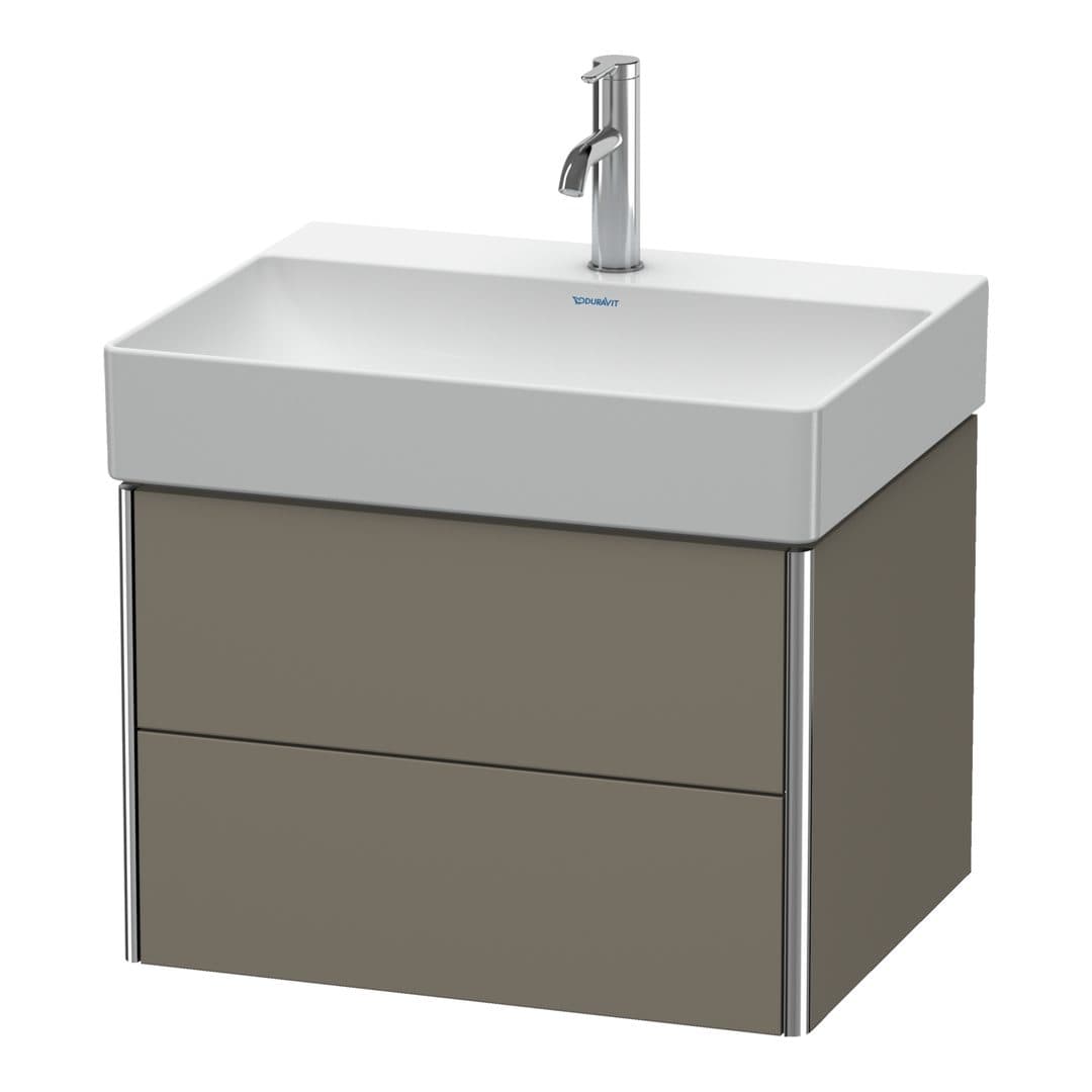 Duravit XSquare – Έπιπλο Νιπτήρα – 584 mm, 2 συρτάρια, νιπτήρας κέντρο – Flannel Grey Satin Matt, Lacquer (XS416109090)