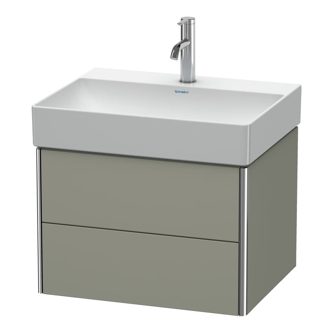 Duravit XSquare – Έπιπλο Νιπτήρα – 584 mm, 2 συρτάρια, νιπτήρας κέντρο – Stone grey Satin Matt, Lacquer (XS416109292)