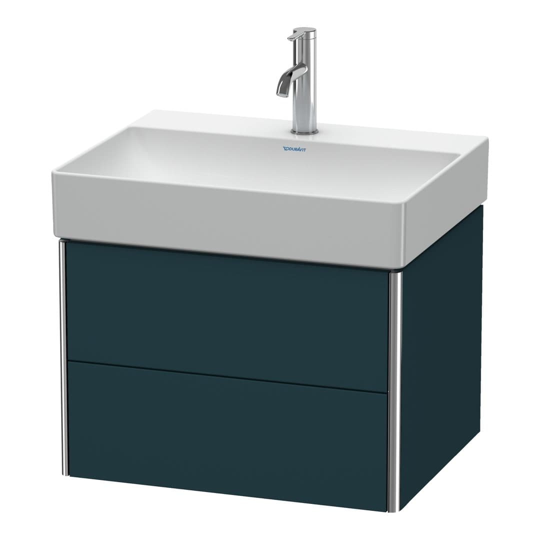 Duravit XSquare – Έπιπλο Νιπτήρα – 584 mm, 2 συρτάρια, νιπτήρας κέντρο – Night blue Satin Matt, Lacquer (XS416109898)