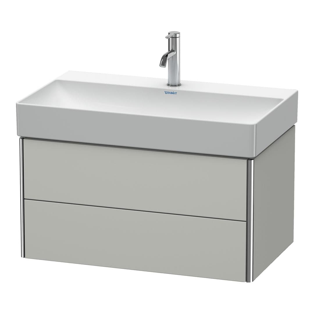 Duravit XSquare – Έπιπλο Νιπτήρα – 784 mm, 2 συρτάρια, νιπτήρας κέντρο – Concrete grey Matt, Decor (XS416200707)