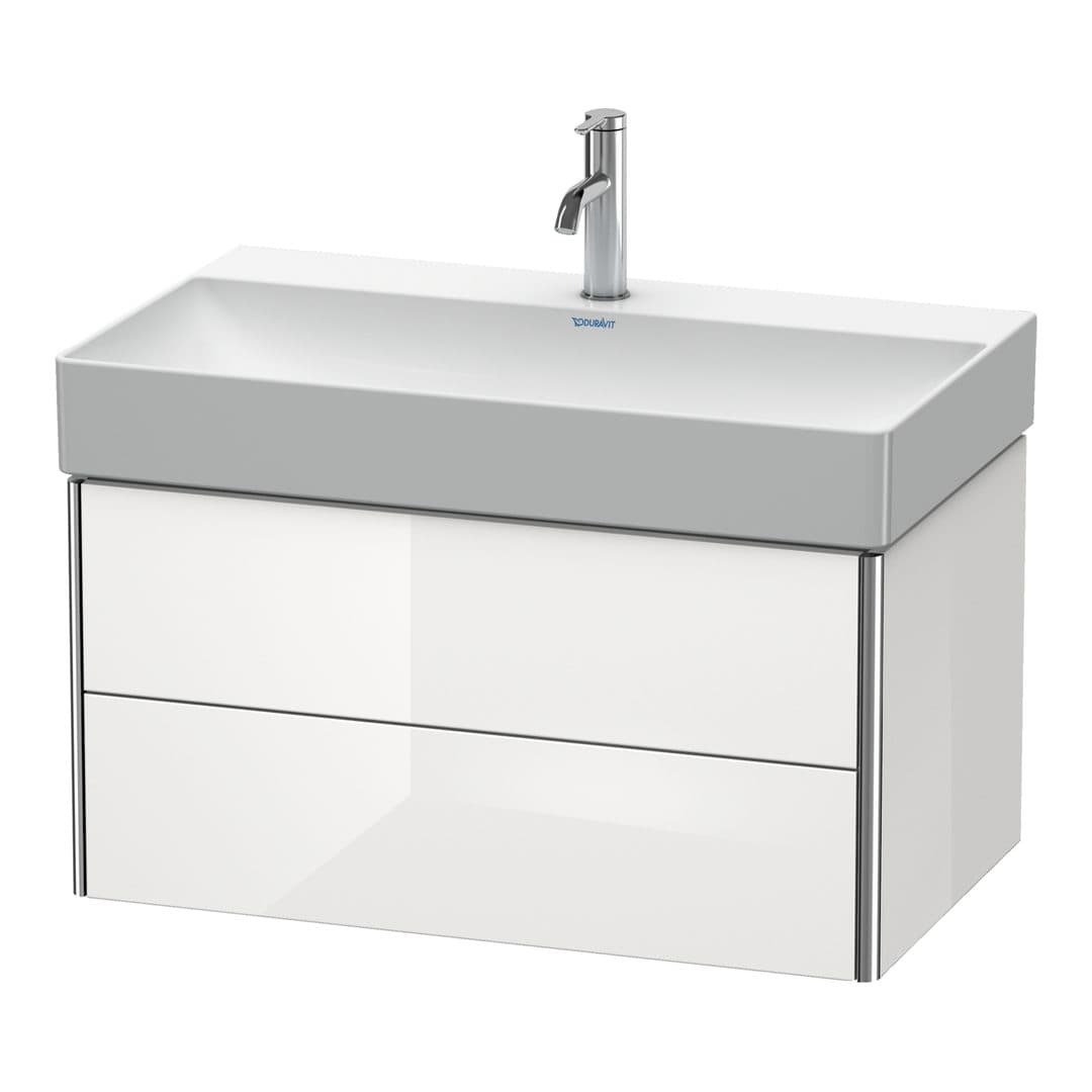 Duravit XSquare – Έπιπλο Νιπτήρα – 784 mm, 2 συρτάρια, νιπτήρας κέντρο – White High Gloss, Decor (XS416202222)