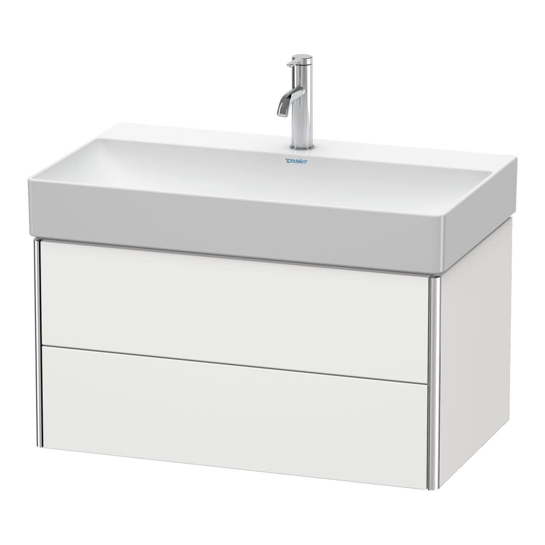 Duravit XSquare – Έπιπλο Νιπτήρα – 784 mm, 2 συρτάρια, νιπτήρας κέντρο – Nordic white Satin Matt, Lacquer (XS416203939)
