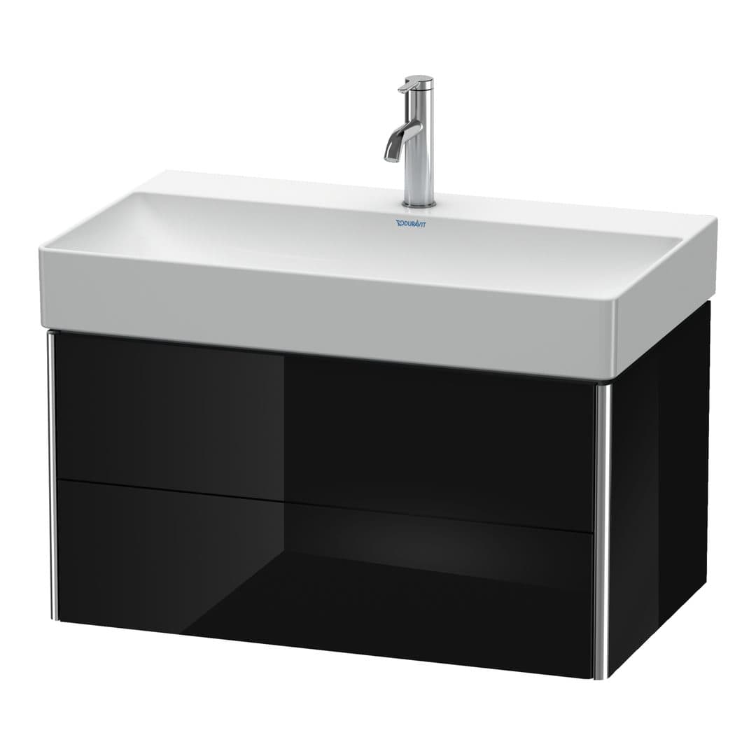 Duravit XSquare – Έπιπλο Νιπτήρα – 784 mm, 2 συρτάρια, νιπτήρας κέντρο – Black High Gloss, Lacquer (XS416204040)