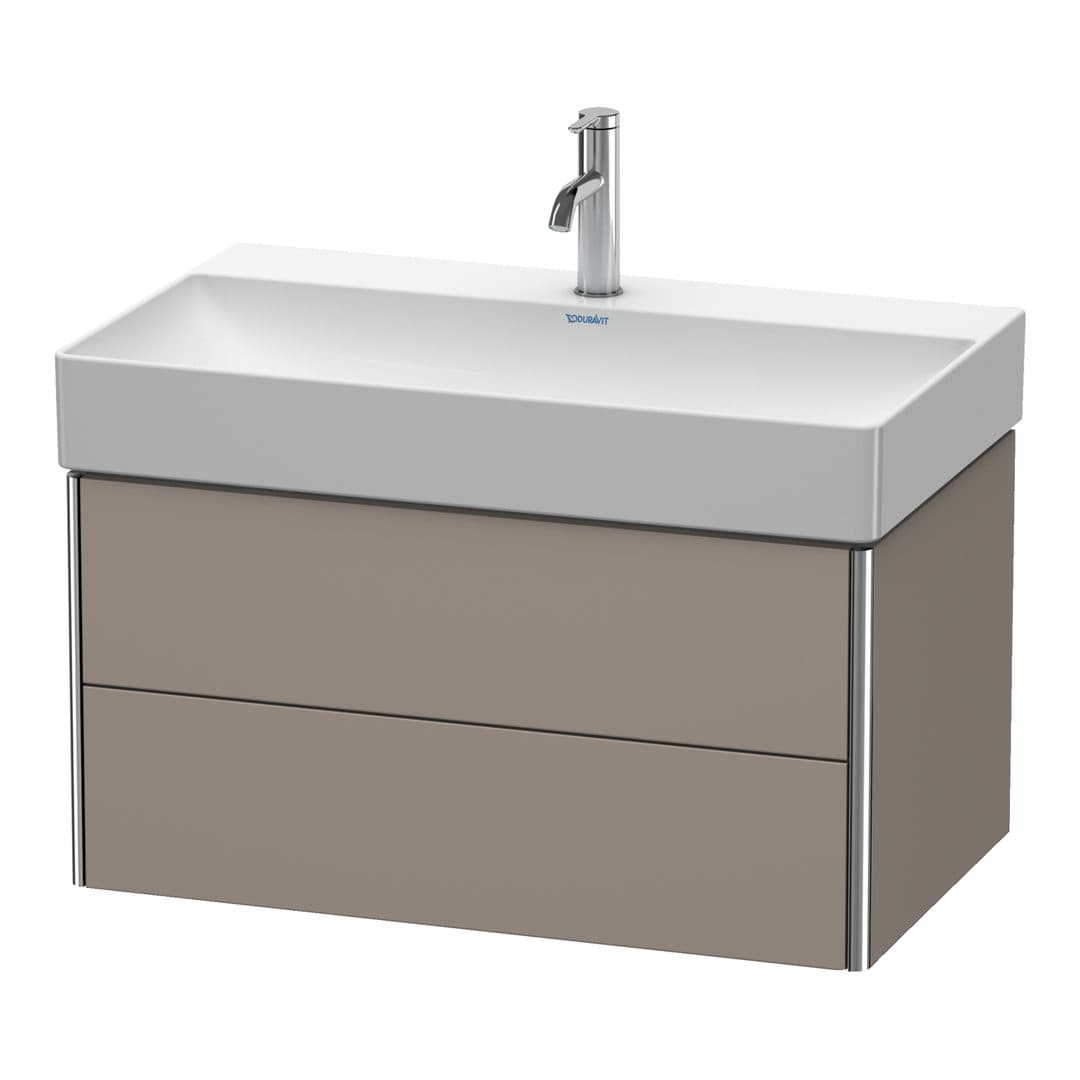Duravit XSquare – Έπιπλο Νιπτήρα – 784 mm, 2 συρτάρια, νιπτήρας κέντρο – Basalte Matt, Decor (XS416204343)