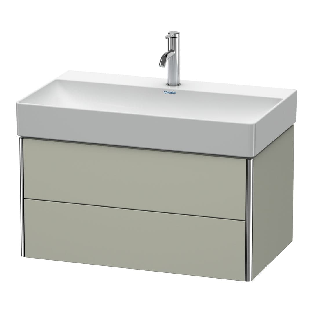 Duravit XSquare – Έπιπλο Νιπτήρα – 784 mm, 2 συρτάρια, νιπτήρας κέντρο – Taupe Satin Matt, Lacquer (XS416206060)
