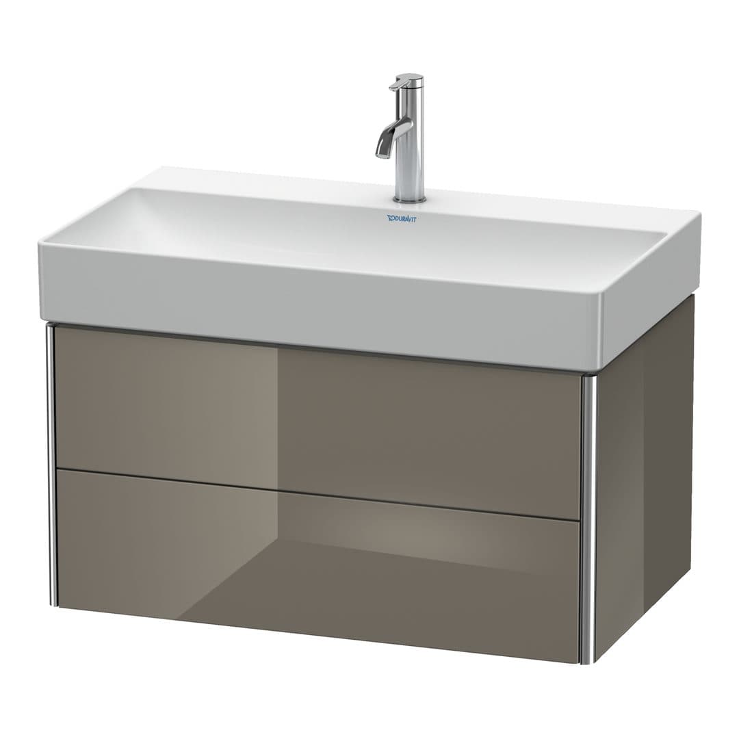 Duravit XSquare – Έπιπλο Νιπτήρα – 784 mm, 2 συρτάρια, νιπτήρας κέντρο – Flannel Grey High Gloss, Lacquer (XS416208989)