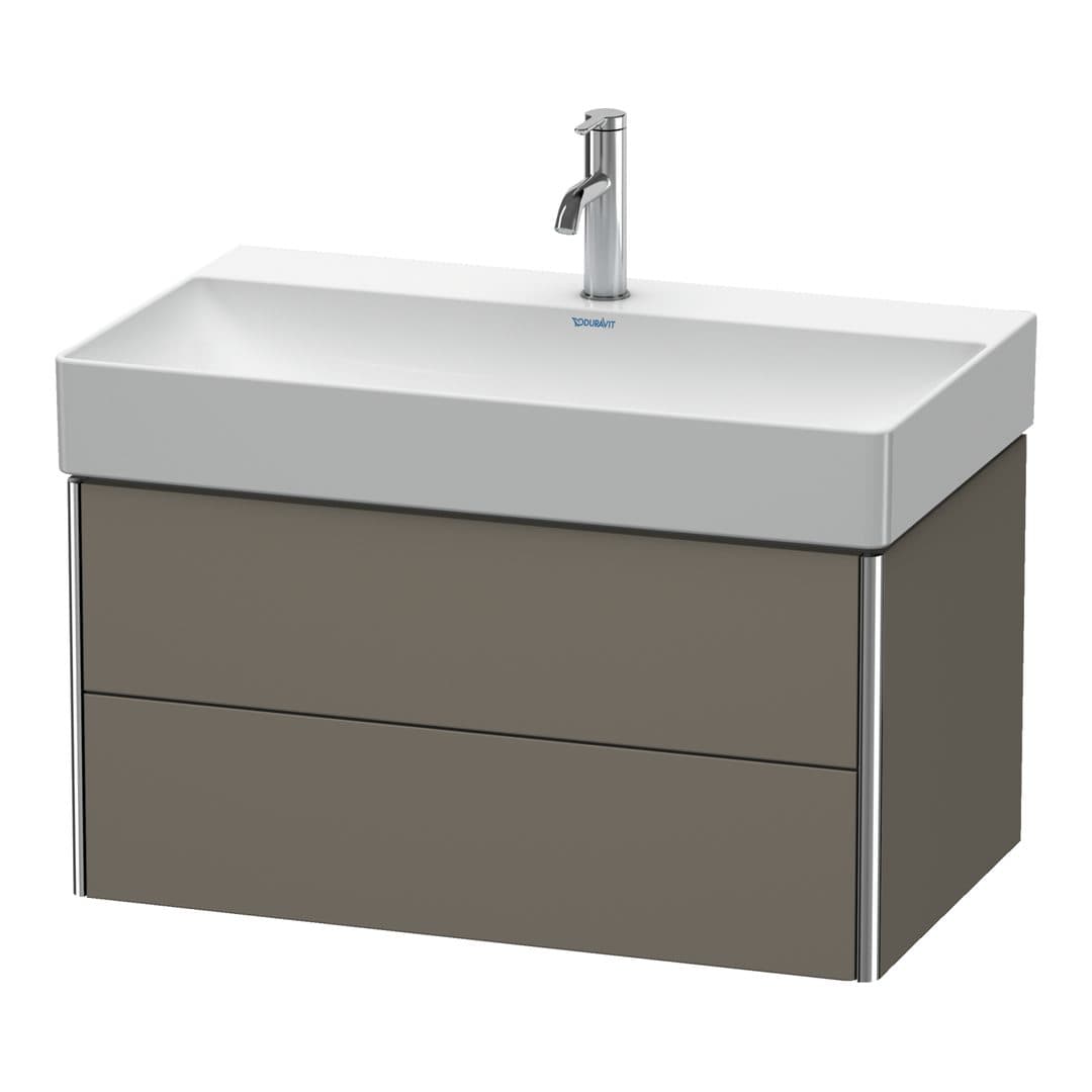 Duravit XSquare – Έπιπλο Νιπτήρα – 784 mm, 2 συρτάρια, νιπτήρας κέντρο – Flannel Grey Satin Matt, Lacquer (XS416209090)