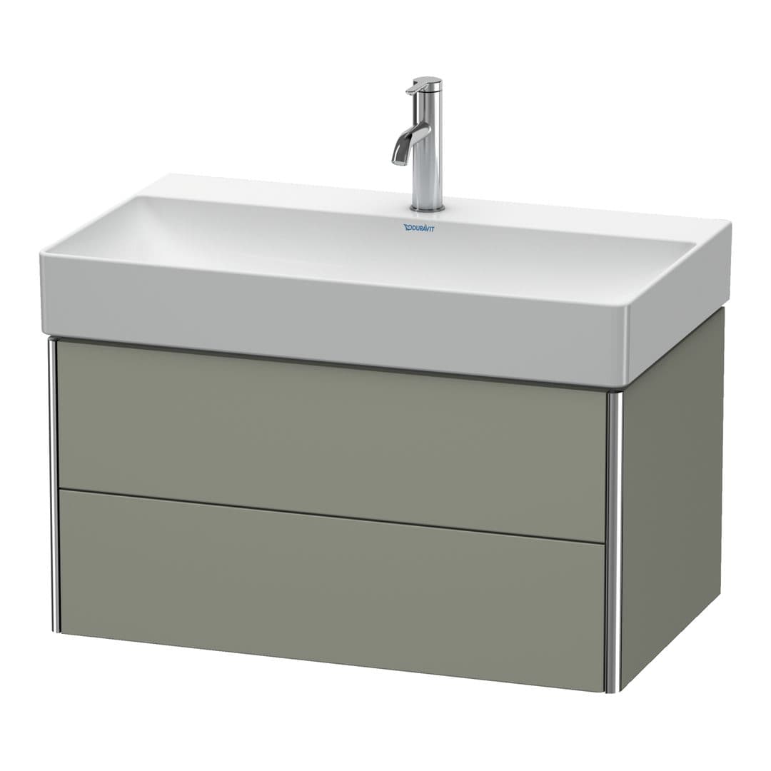 Duravit XSquare – Έπιπλο Νιπτήρα – 784 mm, 2 συρτάρια, νιπτήρας κέντρο – Stone grey Satin Matt, Lacquer (XS416209292)