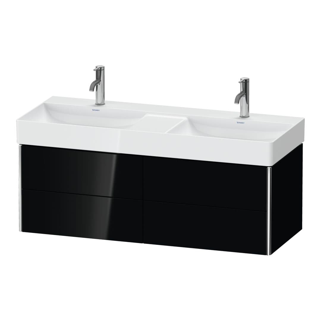 Duravit XSquare – Έπιπλο Νιπτήρα – 1184 mm, 4 συρτάρια – Black High Gloss, Lacquer (XS416404040)