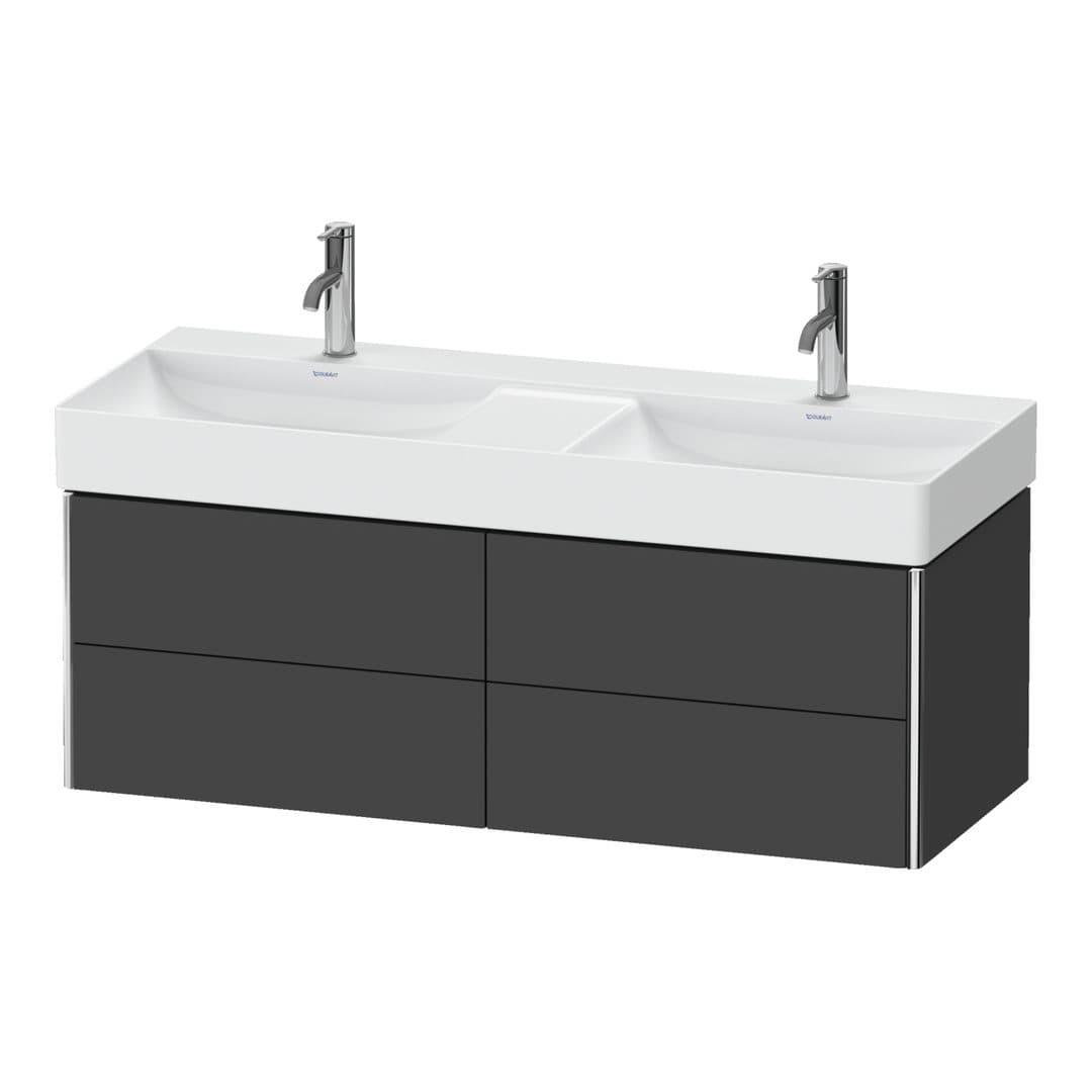 Duravit XSquare – Έπιπλο Νιπτήρα – 1184 mm, 4 συρτάρια – Graphite Matt, Decor (XS416404949)
