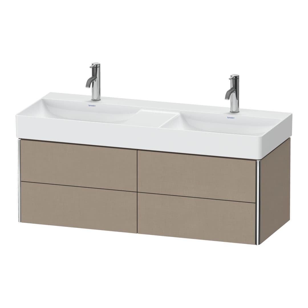 Duravit XSquare – Έπιπλο Νιπτήρα – 1184 mm, 4 συρτάρια – Linen Matt, Decor (XS416407575)