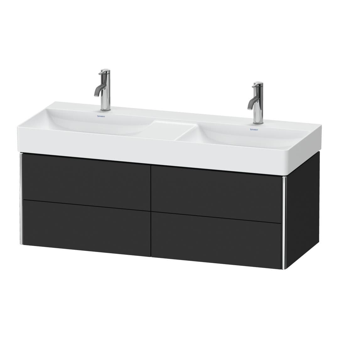 Duravit XSquare – Έπιπλο Νιπτήρα – 1184 mm, 4 συρτάρια – Graphite Super Matt, Decor (XS416408080)