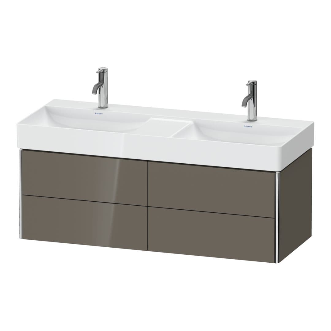 Duravit XSquare – Έπιπλο Νιπτήρα – 1184 mm, 4 συρτάρια – Flannel Grey High Gloss, Lacquer (XS416408989)