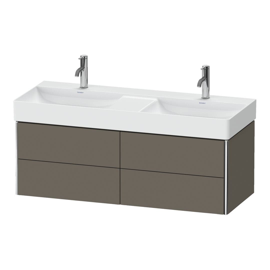 Duravit XSquare – Έπιπλο Νιπτήρα – 1184 mm, 4 συρτάρια – Flannel Grey Satin Matt, Lacquer (XS416409090)