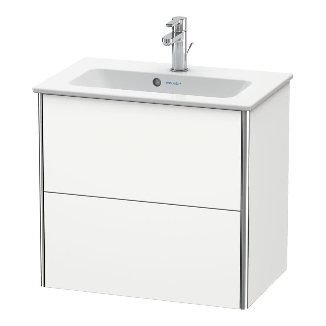 Duravit XSquare – Έπιπλο Νιπτήρα – 610 mm, 2 συρτάρια, νιπτήρας κέντρο, Compact – White Satin Matt, Lacquer (XS416503636)