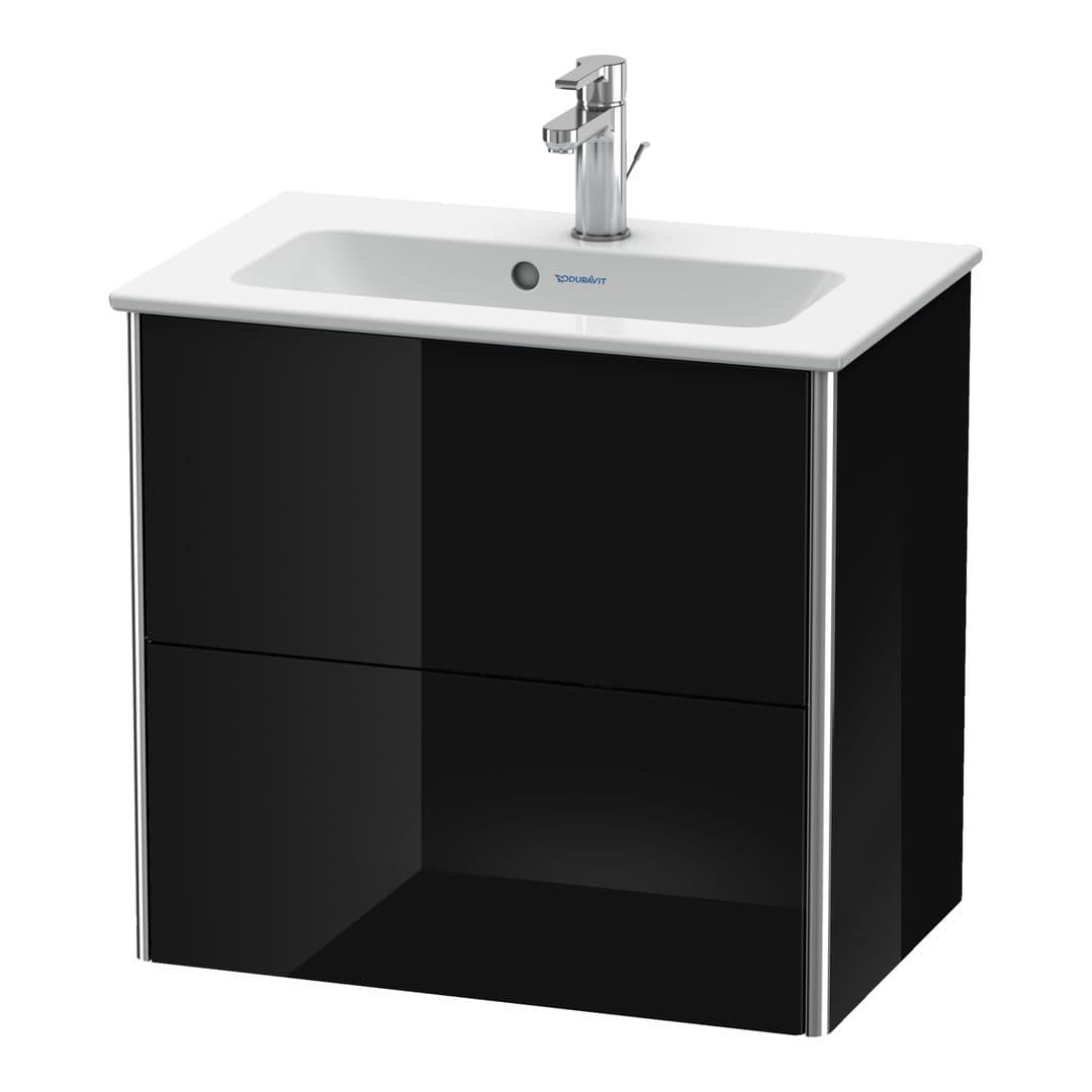 Duravit XSquare – Έπιπλο Νιπτήρα – 610 mm, 2 συρτάρια, νιπτήρας κέντρο, Compact – Black High Gloss, Lacquer (XS416504040)