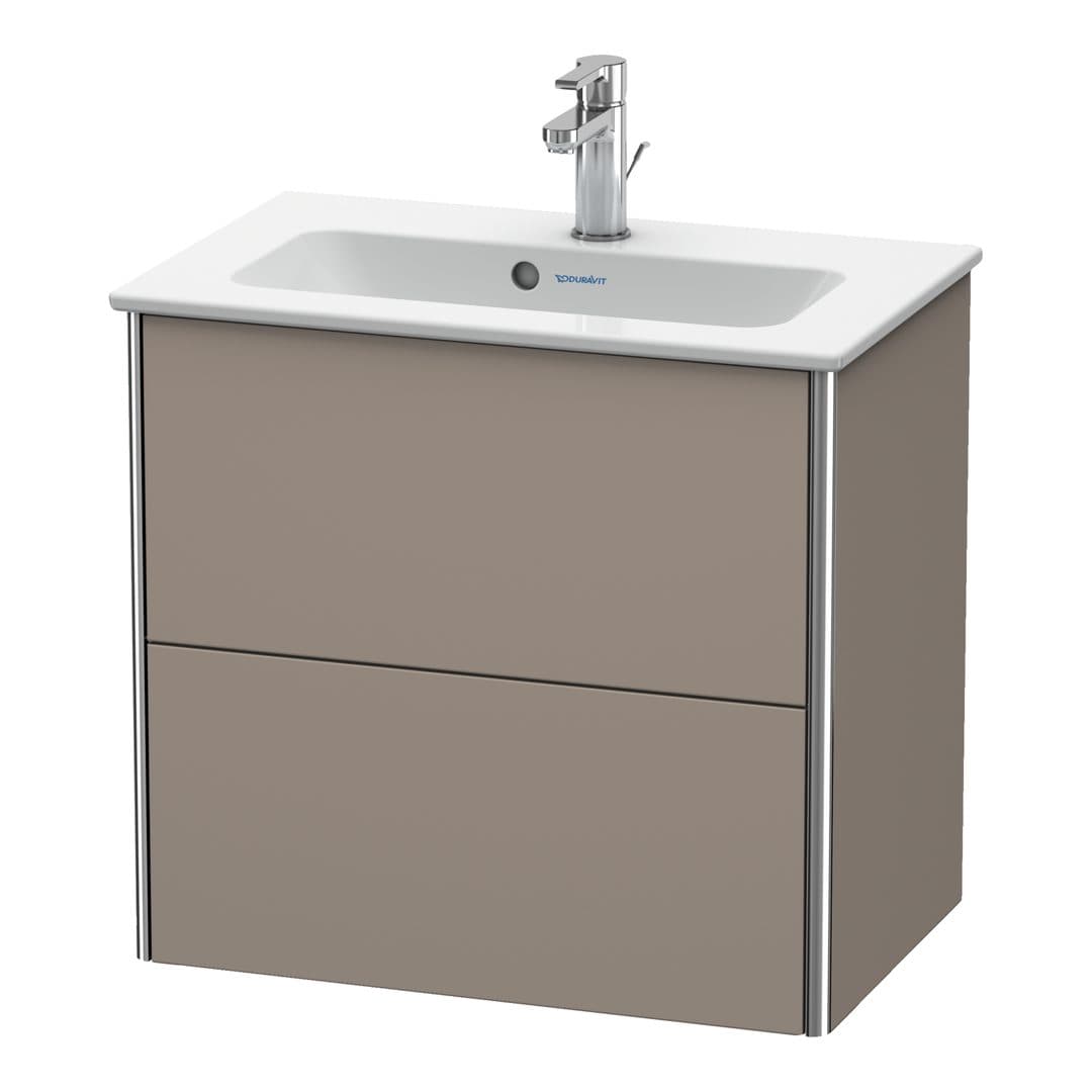 Duravit XSquare – Έπιπλο Νιπτήρα – 610 mm, 2 συρτάρια, νιπτήρας κέντρο, Compact – Basalte Matt, Decor (XS416504343)