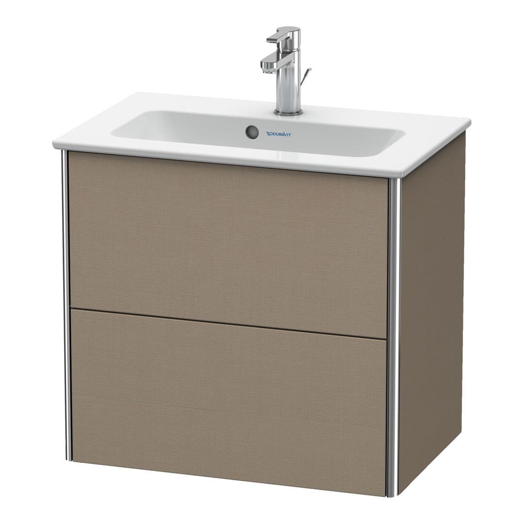 Duravit XSquare – Έπιπλο Νιπτήρα – 610 mm, 2 συρτάρια, νιπτήρας κέντρο, Compact – Linen Matt, Decor (XS416507575)