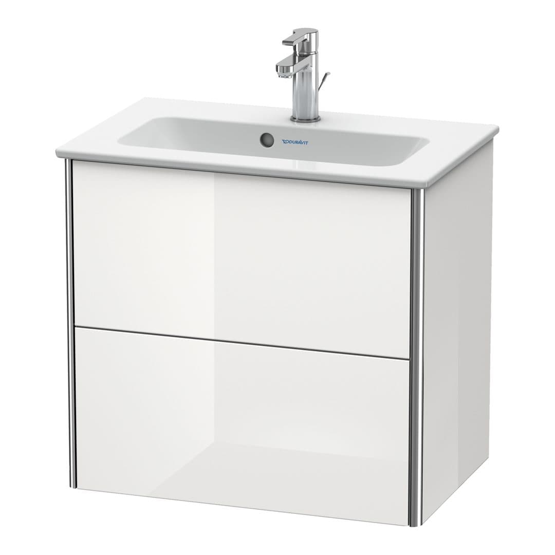 Duravit XSquare – Έπιπλο Νιπτήρα – 610 mm, 2 συρτάρια, νιπτήρας κέντρο, Compact – White High Gloss, Lacquer (XS416508585)