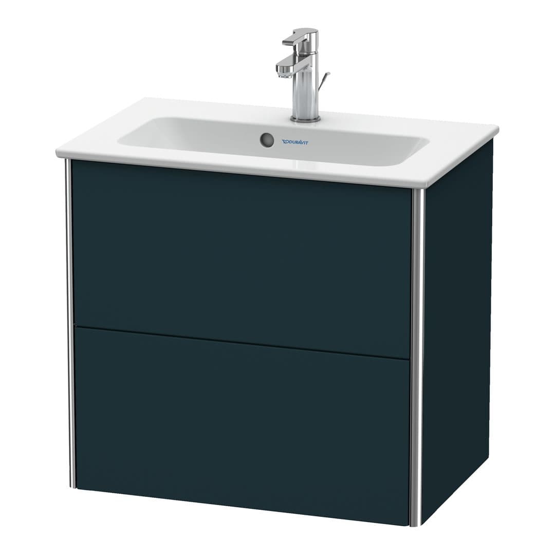 Duravit XSquare – Έπιπλο Νιπτήρα – 610 mm, 2 συρτάρια, νιπτήρας κέντρο, Compact – Night blue Satin Matt, Lacquer (XS416509898)