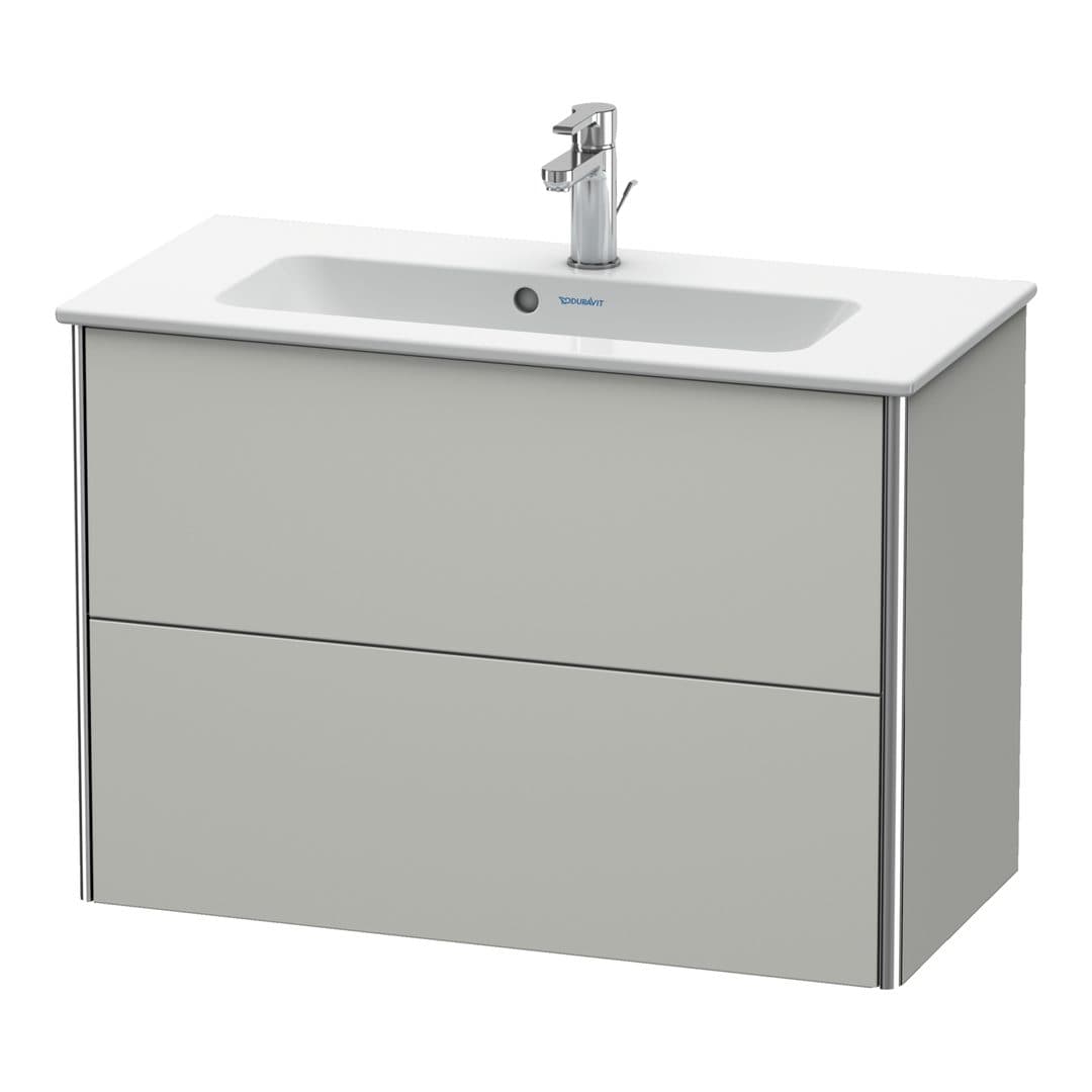 Duravit XSquare – Έπιπλο Νιπτήρα – 810 mm, 2 συρτάρια, νιπτήρας κέντρο, Compact – Concrete grey Matt, Decor (XS416600707)