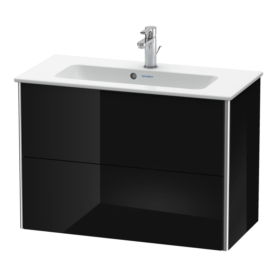 Duravit XSquare – Έπιπλο Νιπτήρα – 810 mm, 2 συρτάρια, νιπτήρας κέντρο, Compact – Black High Gloss, Lacquer (XS416604040)